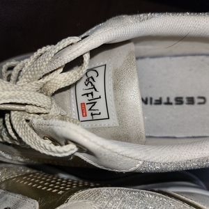 Gold sport shoes wedges